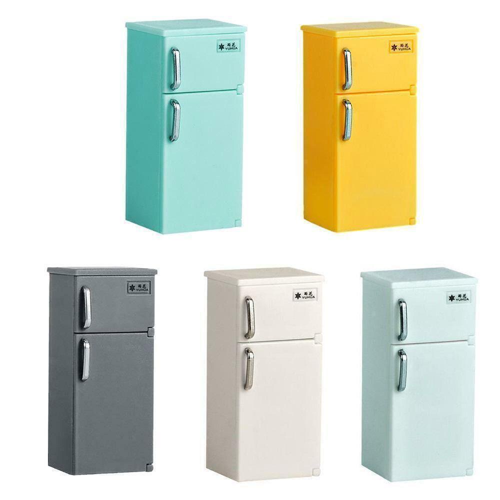 Tủ Lạnh Mini SEYAWSON, 1: 24 Thiết Bị Nhà Bếp Mô Hình Tủ Lạnh, Retro Nhiều Màu Nhựa Blyth Búp Bê Trang Trí Tủ Lạnh