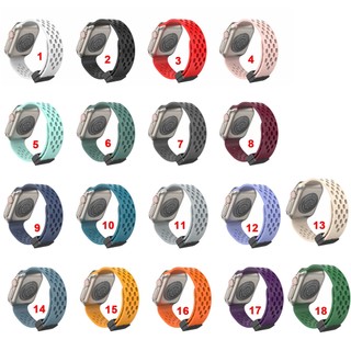 Dây Đeo Silicone Khóa Nam Châm Cho Đồng Hồ Thông Minh Apple Watch Ultra 49mm 44mm 45mm 40mm 41mm 42mm 38mm 45 mm Series 7 8 SE 6