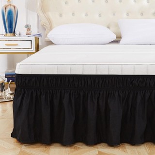 ARTISANU Xù váy bên giường màu trơn polyester, có thể tháo rời, co giãn, phụ kiện trang trí phòng ngủ