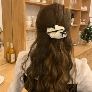 MEOWU Cột tóc Scrunchies Bông Hoa Nơ Phong Cách Hàn Quốc Giành Cho Nữ