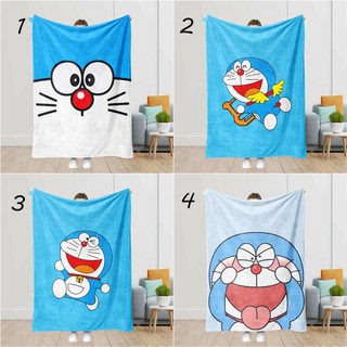 Chăn mềm mại flannel Doremon, ấm áp, dùng cho giường và điều hòa, ngủ văn phòng