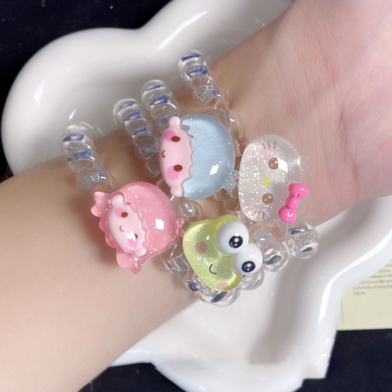 Dây Cột Tóc Co Giãn Hình Hello Kitty / Ếch Dễ Thương Cho Nữ