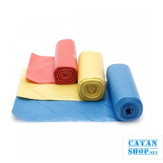 Set 3 Cuộn Túi Rác Màu, Túi Rác Đen Bao Đựng Rác Không Quai Sinh Học Size Trung 55 x 65cm