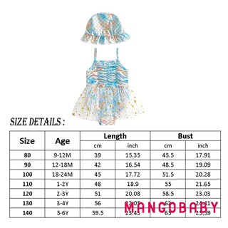 Mgg-toddler Bé Gái Mùa Hè Thường Ngày Đồ Bơi Không Tay Cá Quy Mô In Tutu Bộ Đồ Tắm Có Mũ