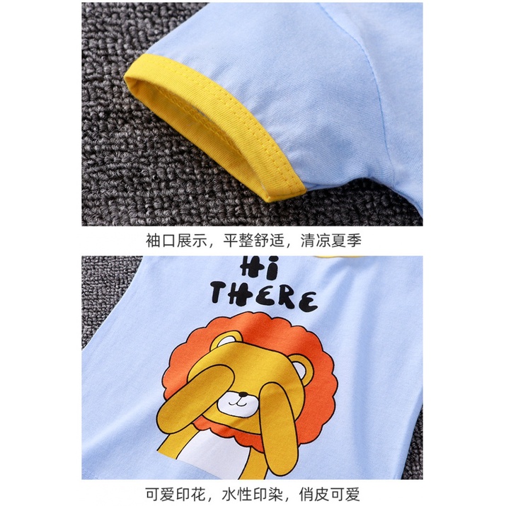 Áo Thun Trẻ Em Quần Áo Trẻ Em Tay Ngắn Mùa Hè Cotton Nguyên Chất Bé Trai Hoạt Hình Top Bé Gái Phong Cách Mới Phiên Bản Hàn Quốc ZD6D