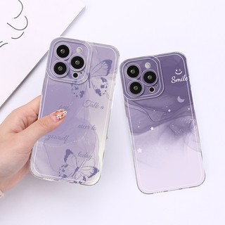 Ốp Bướm Màu Tím Dizzy Cho IPhone 16 15 14 13 12 11 Pro ProMax XS XR XSmax Mini 7 8 + 7Plus 8Plus Plus SE 2020 Vỏ Mềm Silicon DCT