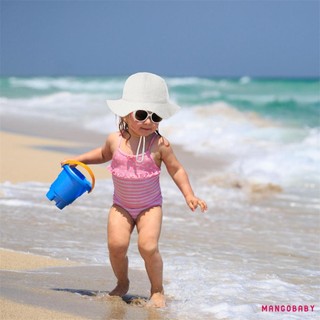 Mũ xô mùa hè MGG-Baby, Mũ ngư dân vành rộng chống nắng cho trẻ sơ sinh có dây đeo cằm