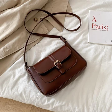 Bốn Màu Phù Hợp Với Phong Cách Retro Túi Nhỏ Da PU Túi Đeo Vai Túi Đeo Ngang Túi Đeo Ngang Thiết Kế Đơn Giản Vintage Phải Có Túi Nhỏ Sang Trọng Túi Nhỏ Di Động Túi Nhỏ Mới Túi Nhỏ