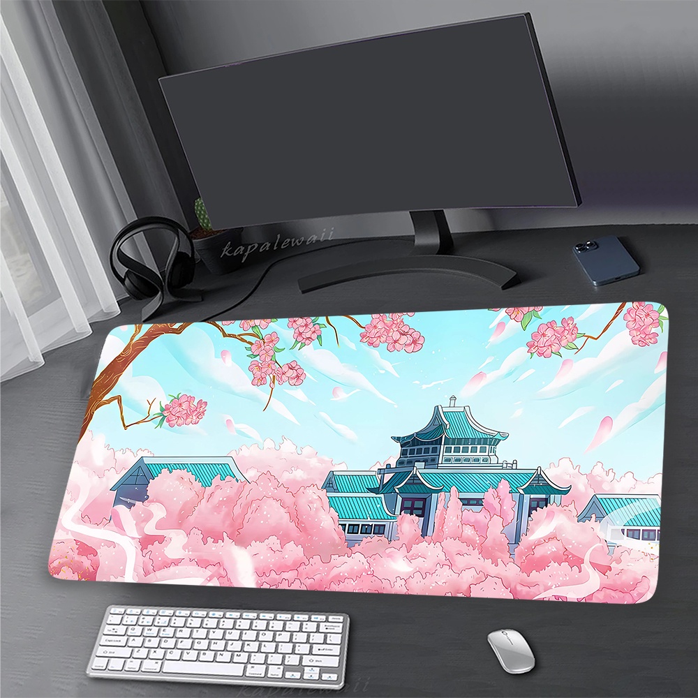 Sakura Mouse Pad 900x400mm Hồng Chuột Thảm Bàn Thảm Cao Su Mousepad Pc Phụ Kiện Bàn Phím Thảm Tốc Độ Trò Chơi Miếng Lót