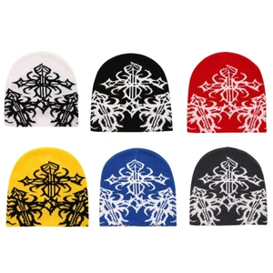 YOI Unisex Skullies Mũ Halloween Cọc Bonnet Nhện Họa Tiết Màu Khối Mũ