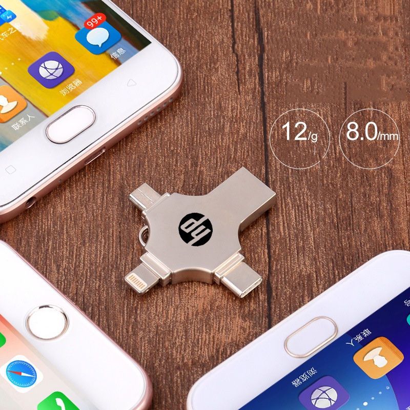 Usb 3.0 Cho iphone ipad android pen drive 4 Trong 1 otg 16gb 32gb 64gb ...