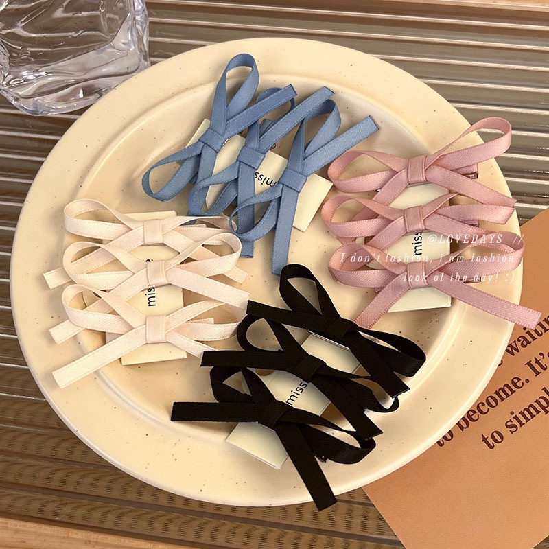 Set 3 Kẹp Tóc Nơ Hồng Xinh Xắn Cho Nữ