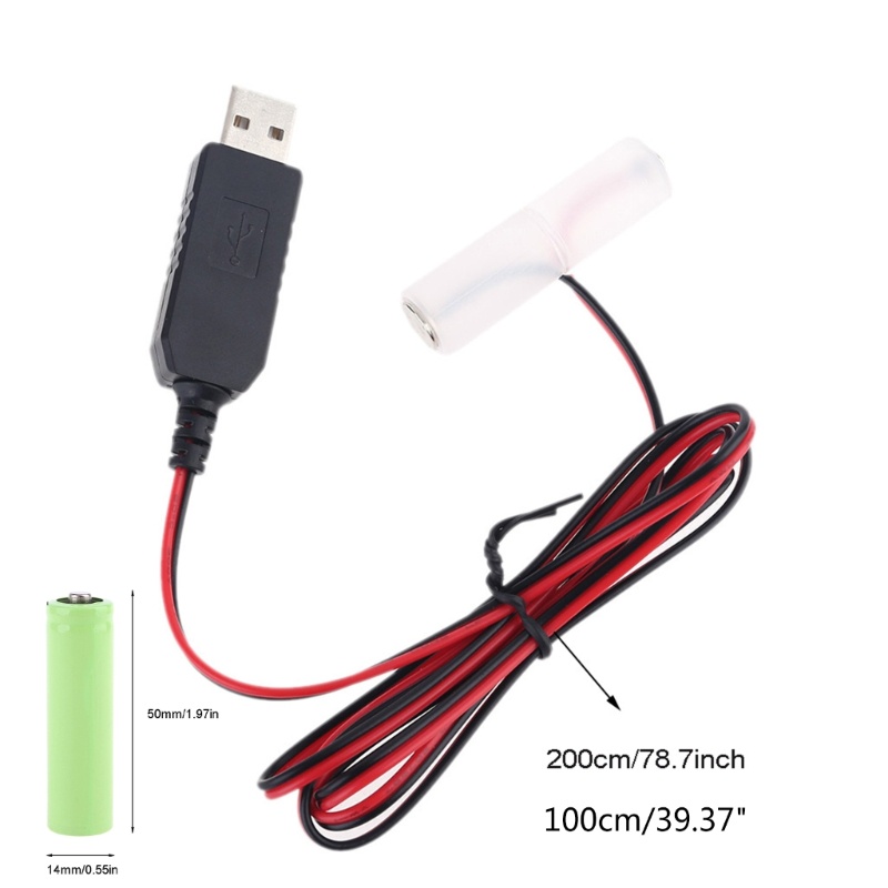 Ann AA Bộ chuyển đổi pin giả có thể tháo rời Thay thế dây cáp nguồn USB