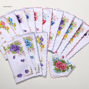 ✿ Phụ nữ bỏ túi khăn tay bộ khăn tay cotton có thể tái sử dụng 28 x 28cm khăn mặt nhỏ tự làm băng đô cho phụ nữ cô gái weddi