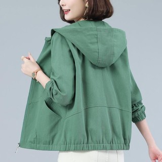 Áo Khoác cotton Có Mũ Trùm Dáng Rộng Ngắn Phong Cách Hàn Quốc Thời Trang Xuân Thu Hàng Mới 2022 Dành Cho Bạn Nữ Trung Niên