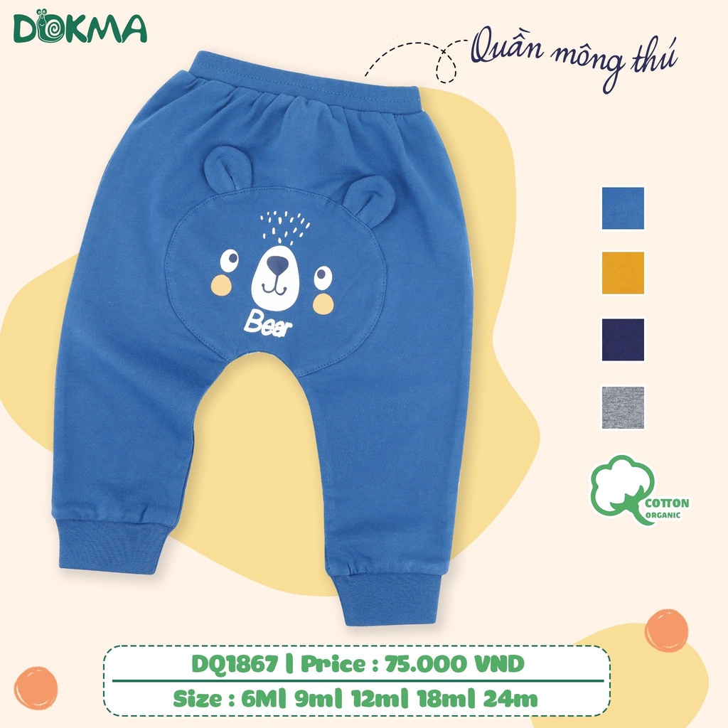 (8-13kg) Quần Dài Bé Trai Mông Thú Bo Gấu Ngộ Nghĩnh Dokma DQ1867 DQ1856 DQ2341