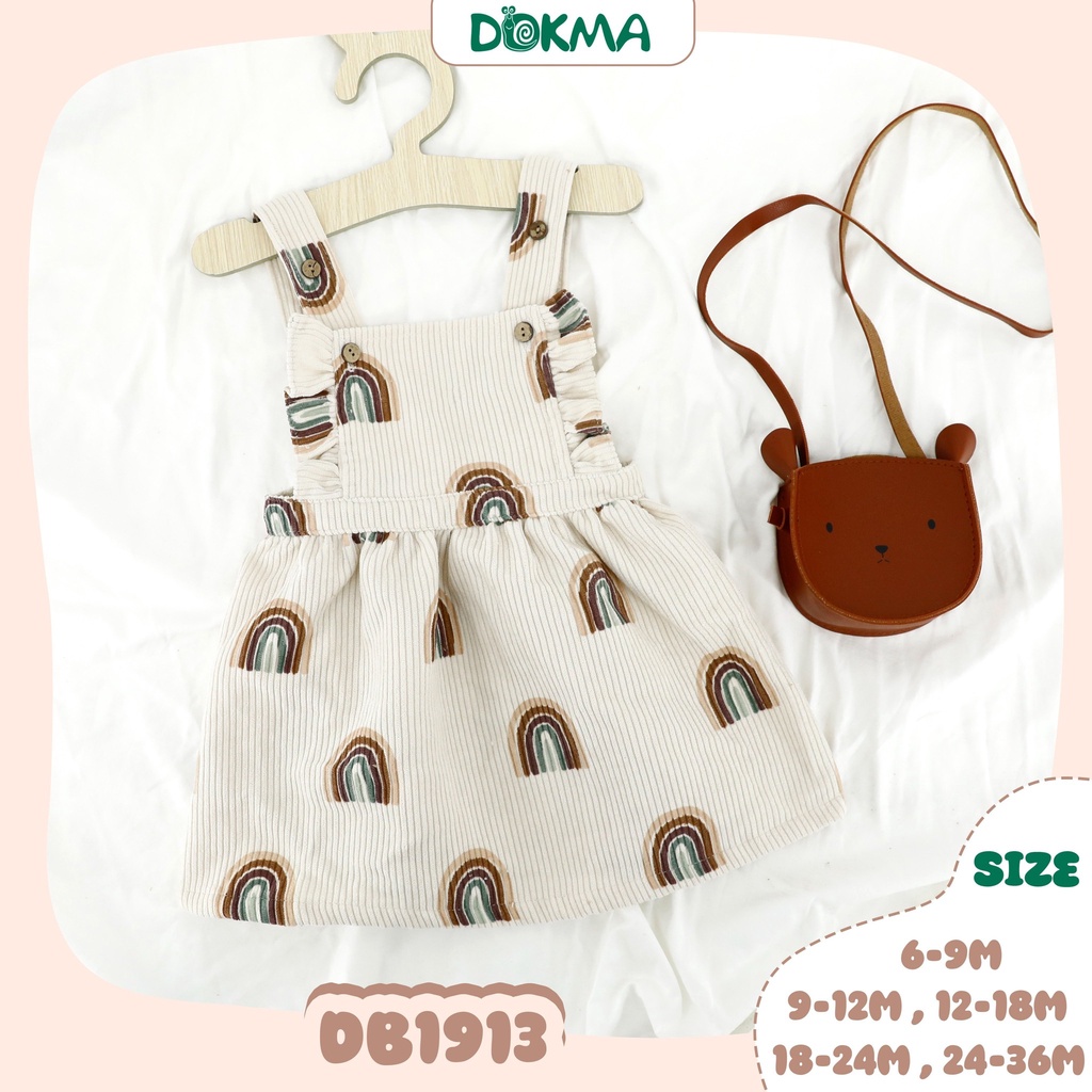 (8-13kg 6-36M) Set Yếm Váy Dokma Dáng Xoè Xinh Xắn Cho Bé Gái DB2443