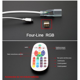 220v Đèn Neon RGB Bộ Điều Khiển EU Cắm IR 24Key Bộ Điều Khiển Từ Xa Cho 5050 2835 Dải LED Đèn Neon
