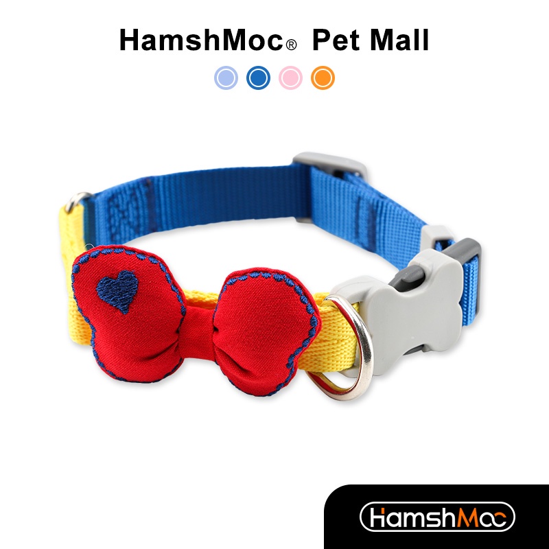 HamshMoc Có Thể Điều Chỉnh Cổ Chó Nhẹ Cổ Thú Cưng An Toàn Bền Thoải Mái Mềm Mại Với Thắt Nơ Dễ Thương Cho Chó Nhỏ Vừa