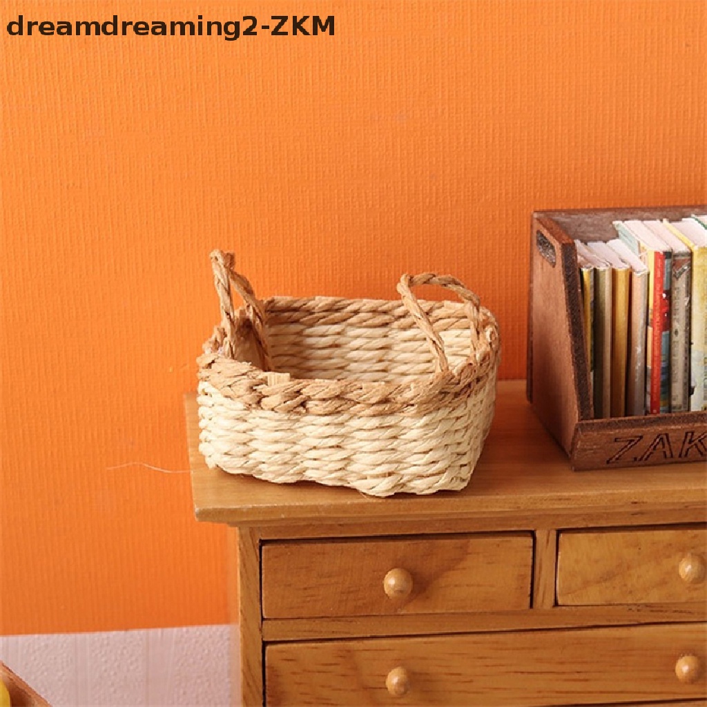 [dreamdreaming] 1: 12 Nhà búp bê Giỏ đựng đồ thu nhỏ Thực phẩm rau củ Khung dệt Mô hình nhà bếp Trang trí Phụ kiện nhà búp bê [zkm]