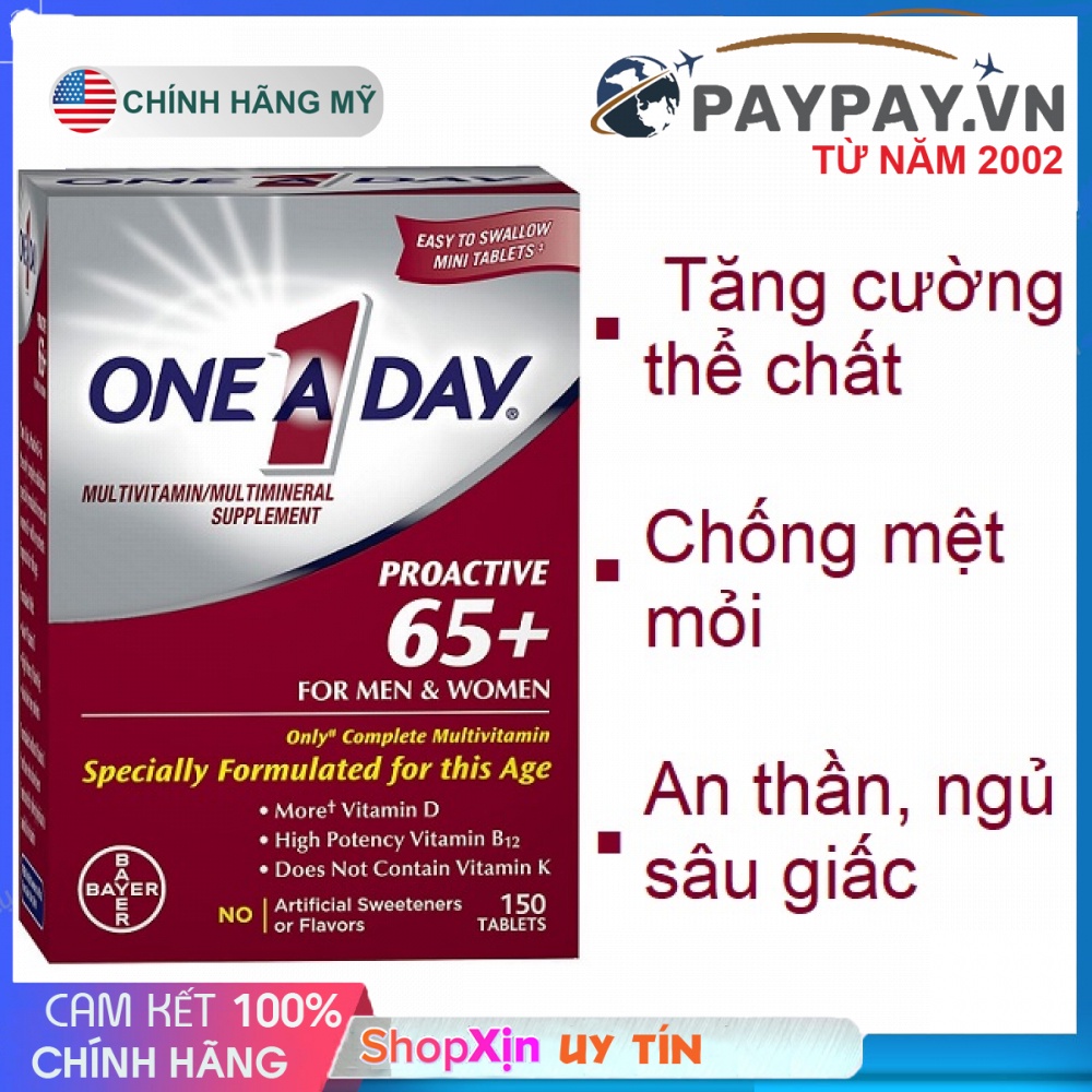 Vitamin cho người trên 65 tuổi One A Day Proactive 65+ Men & Women ...