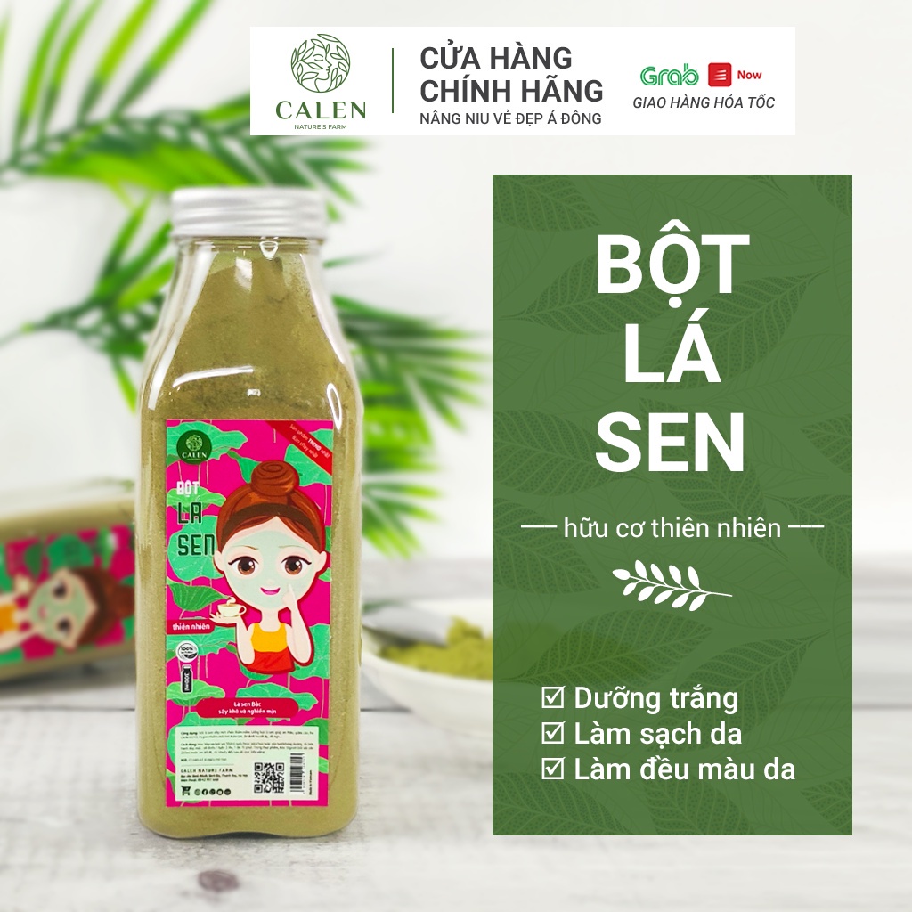 Mặt nạ lá sen CALEN đắp mặt nguyên chất giúp tẩy da chết dưỡng trắng da (Mask bột lá sen)