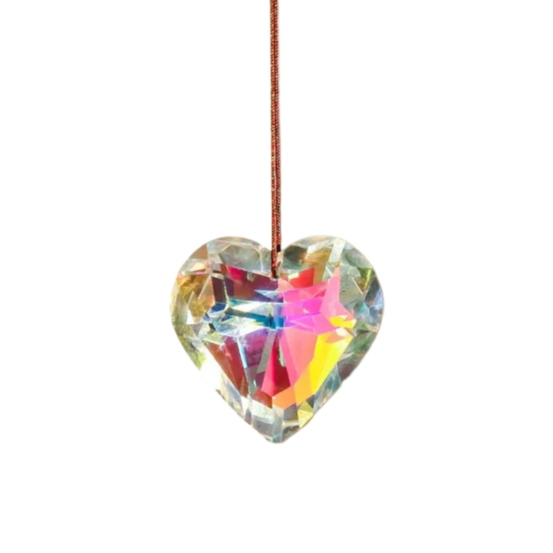 Ff 4 5cm pha lê trái tim lăng kính suncatchers cửa sổ sun catchers cửa hiên treo đồ trang trí cầu vồng nhà sản xuất mặt dây chuyền