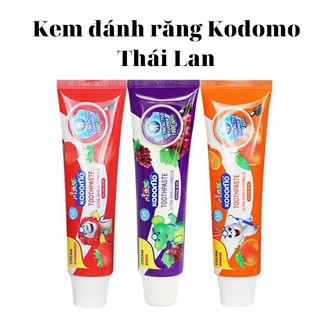 Set 2 Kem đánh răng trẻ em kodomo Thái Lan hương vị trái cây cho bé trên 6 tháng tuổi