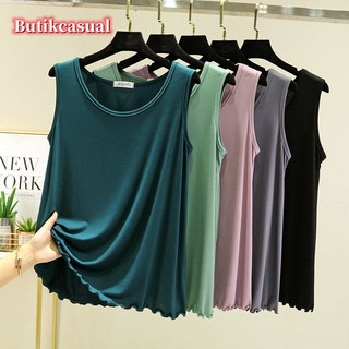 Phụ Nữ Thoải Mái Áo Gỗ Tai Tank Top Mùa Hè Áo Không Tay Trơn Rời Áo Cổ Tròn Mỏng Sơ Mi Thường Ngày