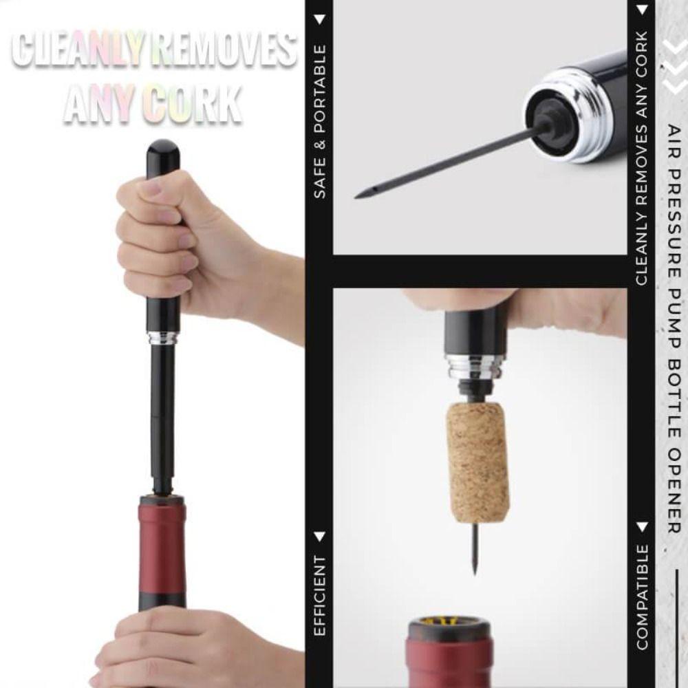MONOSTYLE Dụng cụ mở chai rượu Dụng cụ nhà bếp Nâng cấp máy bơm áp suất không khí với máy cắt lá Thép không gỉ Pin Loại bút Nút chai rượu
