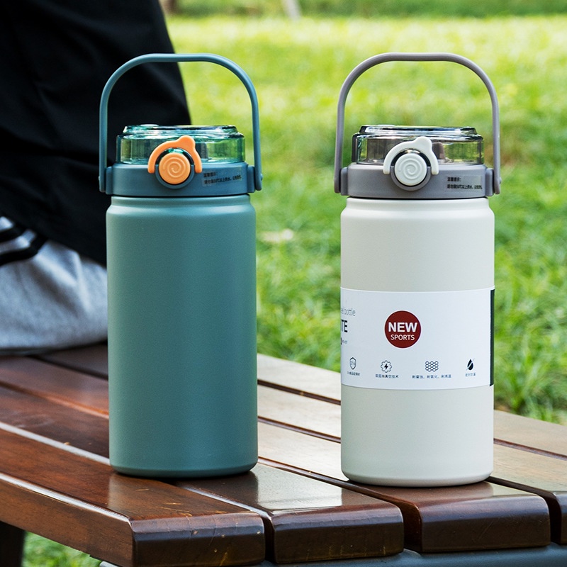 Bình Nước Giữ Nhiệt Bằng Thép Không Gỉ 316 Kiểu Dáng Thể Thao Sport Dung Tích Lớn 1000ml Có Ống Hút Tiện Dụng