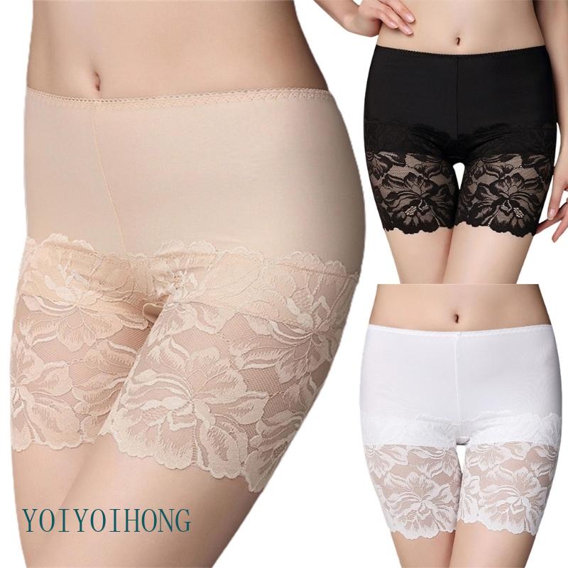 Quần An Toàn Mặc Trong Váy Chất Lụa Lạnh Phối Ren Co Giãn Quyến Rũ Cho Nữ
