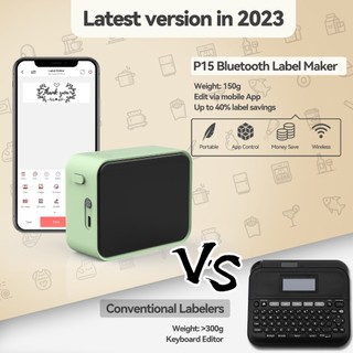 Máy In Nhãn Dán Mini P15 Kết Nối Bluetooth Tự Dính DIY