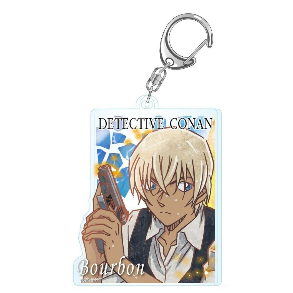 Móc khóa DETECTIVE CONAN Thám Tứ Lừng Danh ver MÀU NƯỚC CHỮ NHẬT keyring mica acrylic in hình anime chibi xinh xắn