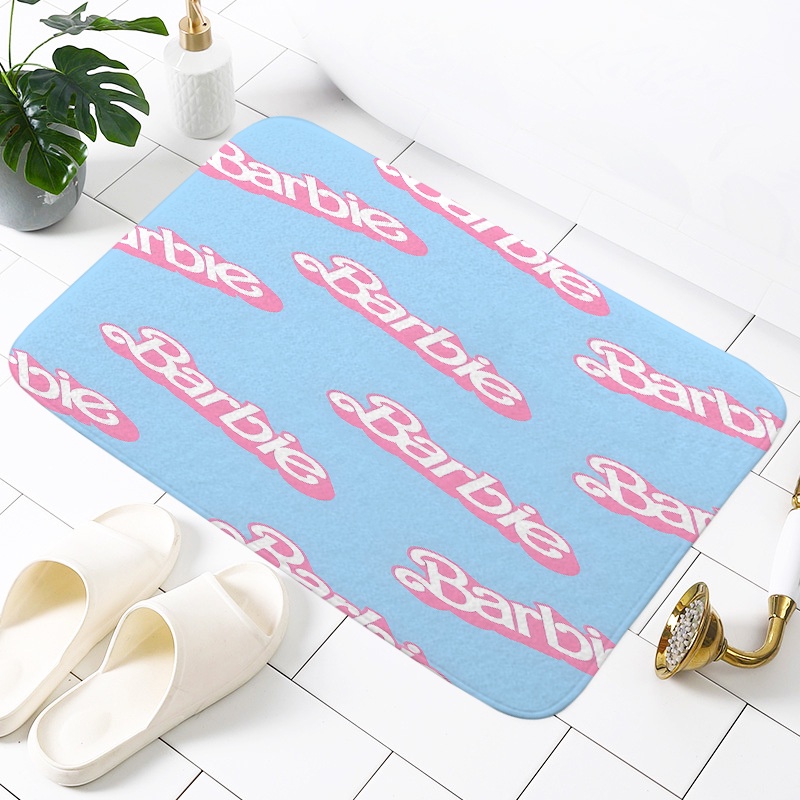 Pink barbie door mat slip-resistant rugs pad phòng tắm vòi hoa sen tắm non-slip mats thảm trang trí nội thất (60x40cm)