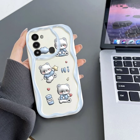 Vỏ điện thoại ybd cute wave cho infinix tecno spark go 2022 spark 8c kg5 kg5j kg5k spark 9 tecno kg5p những bông hoa tươi nhỏ và hình con chó nhỏ dễ thương chất liệu silicone