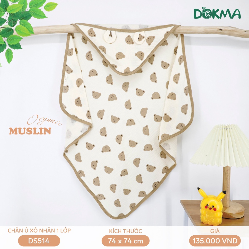 Khăn Ủ, Chăn Ủ Xô Nhăn 1 Lớp Mềm Mại Hãng Dokma Dành Cho Bé Mã DS514