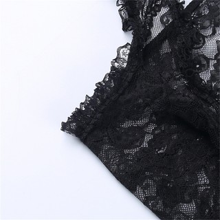 Ele Nữ Cổ Đứng Crop Top Nữ Nhìn Xuyên Qua Che Tất Cả Trận Đấu Rỗng Ra Crop Top Phù Hợp Với Goth Top