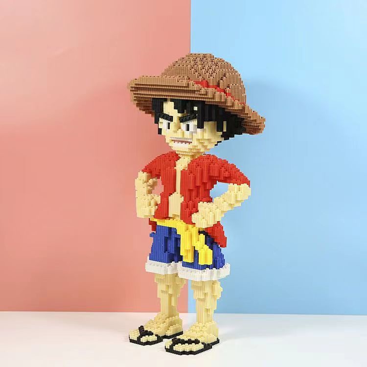Khối Xây Dựng Đồ Chơi Lắp Ráp Luffy 32cm Nhân Vật Hoạt Hình Lớn Gửi Đồ Chơi Giáo Dục Lắp Ráp Mô Hình Búa