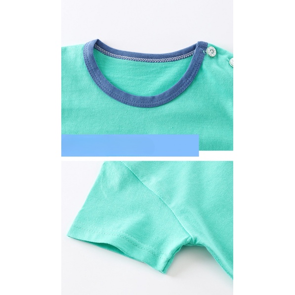 Trẻ Em Tay Ngắn Cotton Nguyên Chất Mùa Hè Phong Cách Mới Áo Thun Bé Trai Hoạt Hình Bé Gái Tay Ngắn Phiên Bản Hàn Quốc Top
