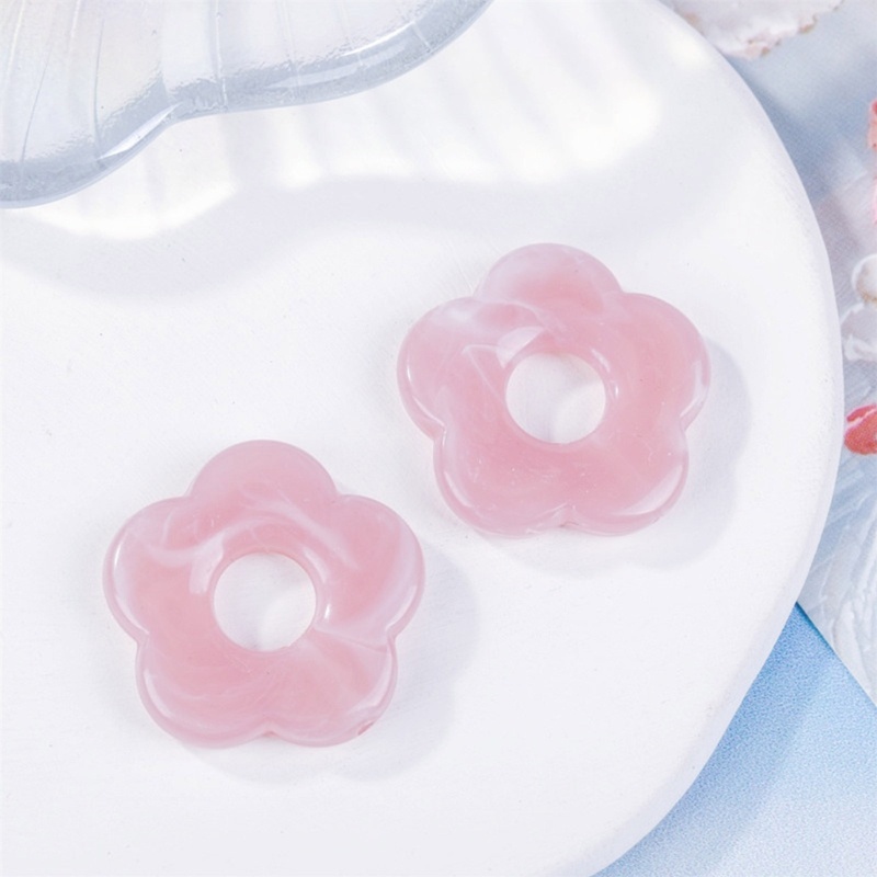 Elega Nhuộm Nhựa Mặt Dây Chuyền Hoa Quyến Rũ DIY Móc Khóa Bông Tai Phụ Kiện Trang Sức