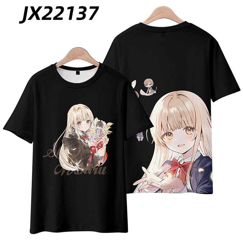 Áo Thun Nữ Oversize cosplay Mahiru Shiina, cửa xẻ tà, kèm bông tai kẹp