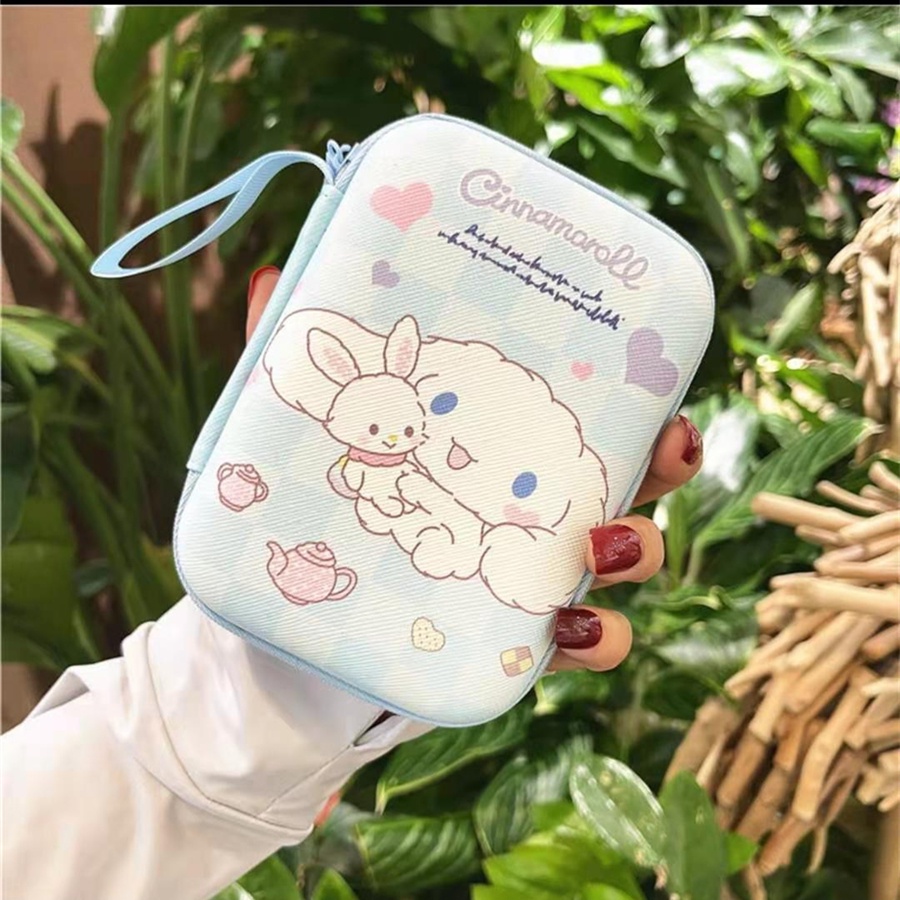 Túi Đựng Sạc Dự Phòng Dây Cáp USB Chống Thấm Nước Họa Tiết Pochacco Kuromi Hoạt Hình Dễ Thương Ốp