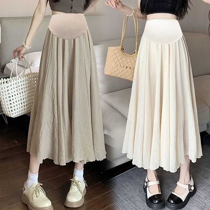 Đầm Cotton Lanh Mỏng Dáng Chữ a Thời Trang Mùa Hè Cho Mẹ Bầu