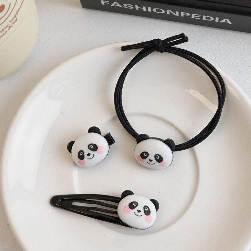 DASBSUG Mini Panda Kẹp Tóc Phụ Kiện Dây Buộc Tóc Ngọt Ngào Ngộ Nghĩnh Cho Bé Gái