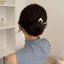 Simple Hair Fork Cùng kim loại Hair Trâm Vỏ Giấy Chải Tóc In Lưới Đỏ Cùng U Hợp Kim Hair Fork Sắt