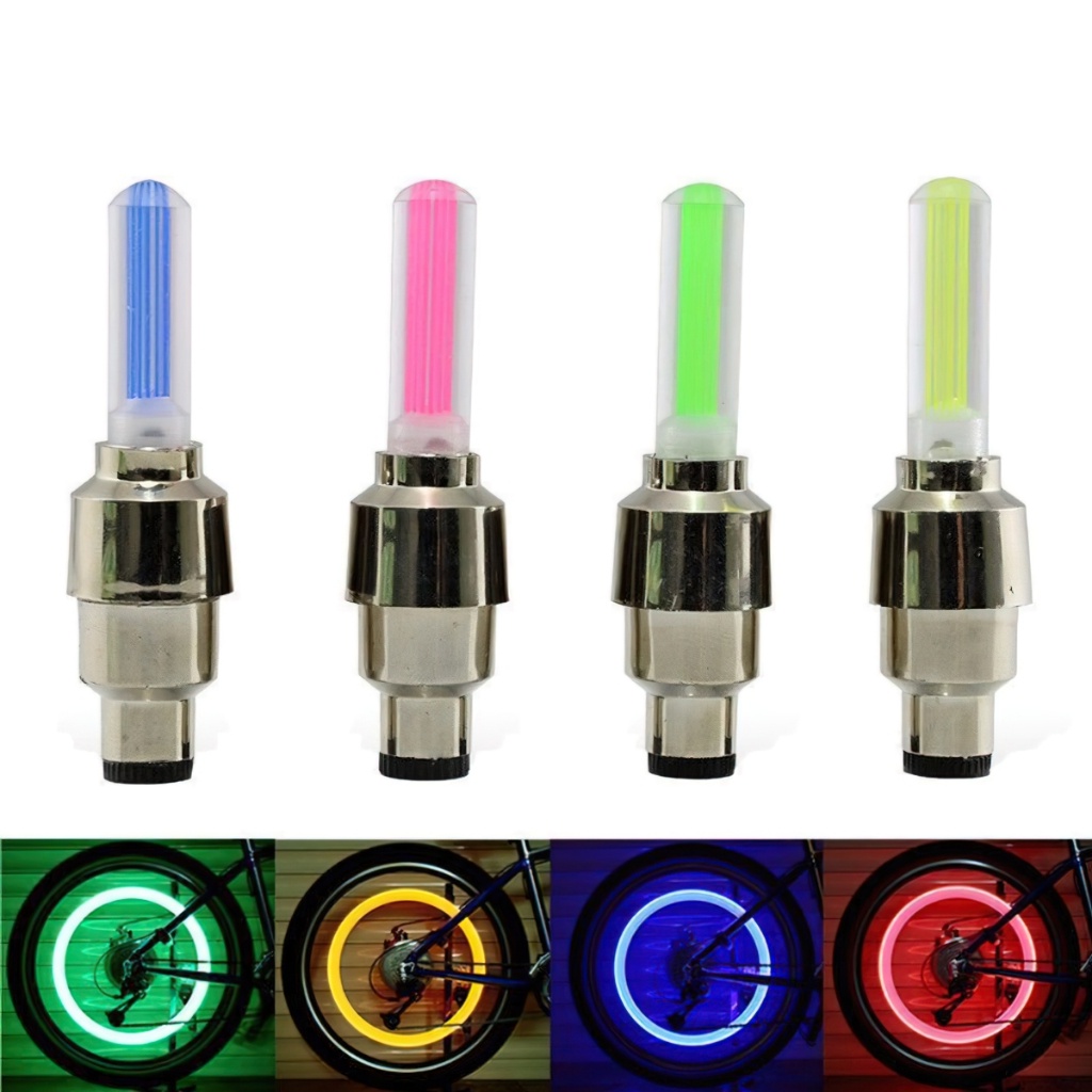 (Túi 2 chiếc) Đèn LED neon gắn van xe đạp/xe máy