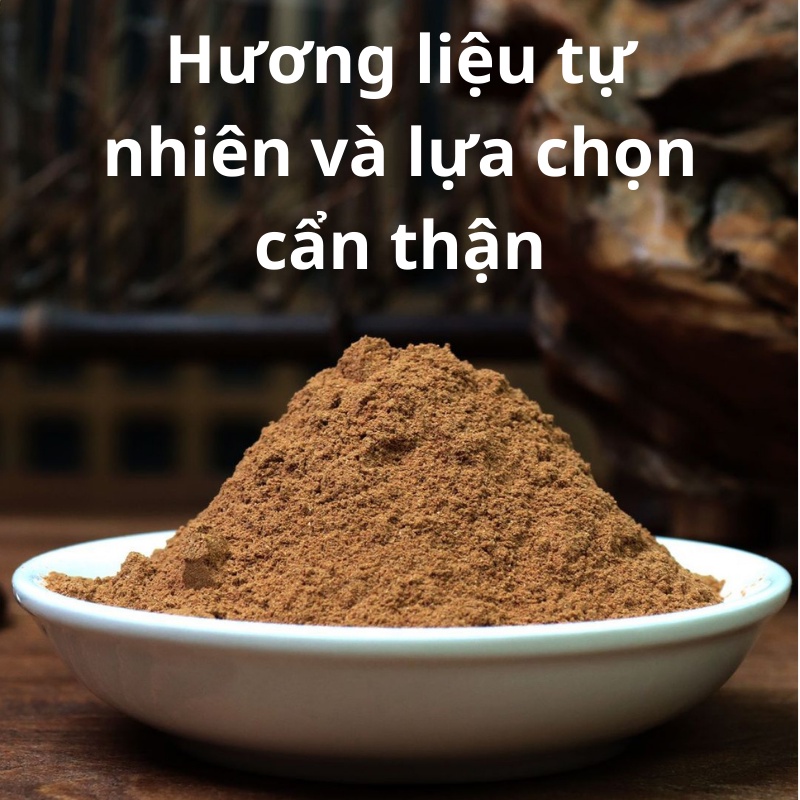 Bột xông tự nhiên không hóa chất, bột Trầm hương Ngọc am Bách xanh tẩy uế chiêu tài lộc