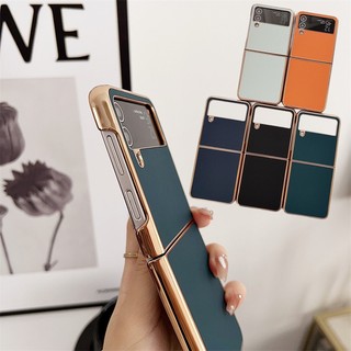 Bao da khung mỏng mạ điện bao da samsung galaxy z flip 5 z flip 4 z flip 5 ultra thin vỏ cứng pc