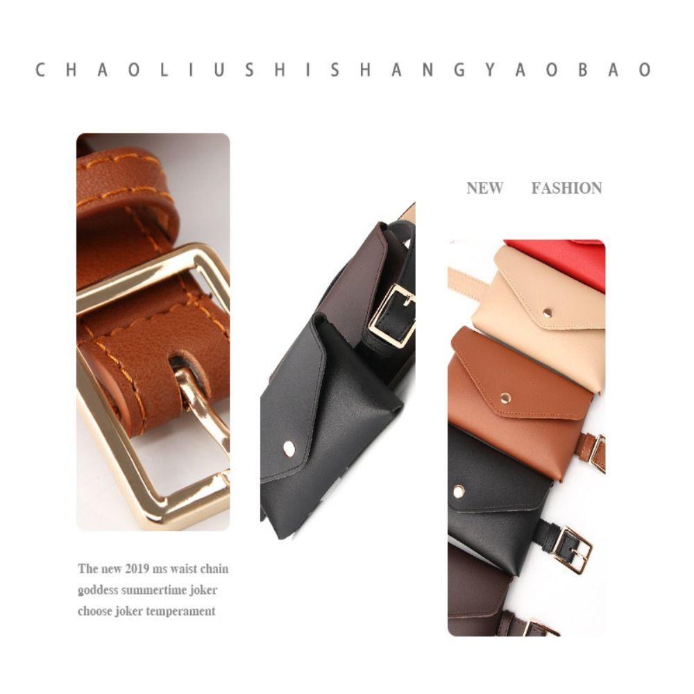 Túi thắt lưng TONFASHION, Túi thắt lưng da Pu nhỏ, Túi xách thời trang Dung tích lớn Điện thoại di động Fanny Pack Nữ